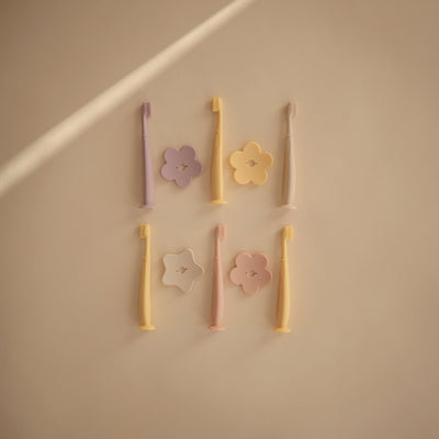 Mushie Flower Training Toothbrush – Silicone Toddler Toothbrush