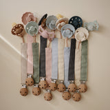 Linen Pacifier Clip Set