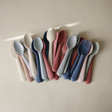 Mushie Dinnerware Fork and Spoon Set – Non-Toxic Baby Utensils