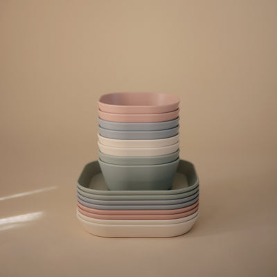 Mushie Square Dinnerware Bowls – BPA-Free Baby Bowl Set