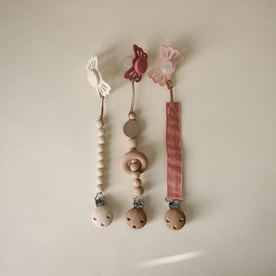 Silicone & Wooden Pacifier Clip