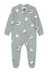 Footed Zip Romper - Snow Bunny - Euromallusa