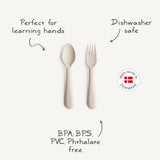 Mushie Dinnerware Fork and Spoon Set – Non-Toxic Baby Utensils