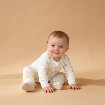Makemake Organics Organic 2-Way Zip Romper - Lemons