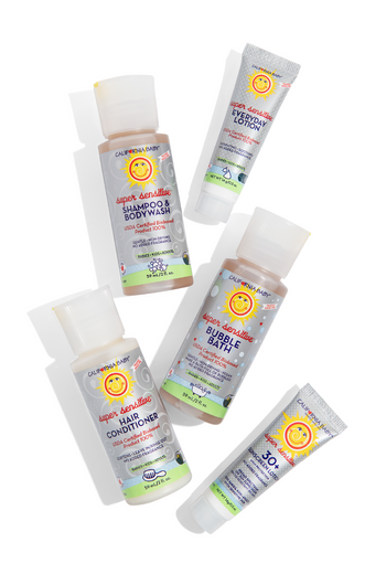 California Baby Super Sensitive Travel Kit – Fragrance-Free Baby Skincare & Bath Set (TSA Size)