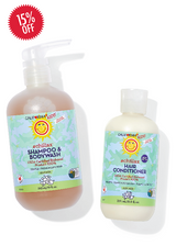 California Baby Kids Shampoo & Bodywash + Conditioner Set – Plant-Based Hair & Body Care (6+ Years)
