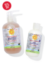 California Baby Super Sensitive Kids Shampoo & Bodywash + Conditioner Set – Fragrance-Free Family Care