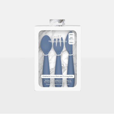 Happy Utensils – Spoon, Fork, and Safe Knife Set for Toddlers and Preschoolers