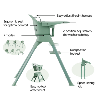 Mompush Olli Baby Feeding Chair for Toddlers & Family Mealtimes