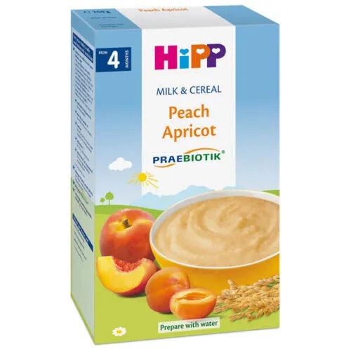 HiPP Peach Apricot Organic Milk & Cereal 250 G (2983) - Euromallusa