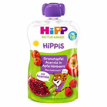 HiPP Super Hippis Apples, Raspberries, Pomegranates And Malpighia Puree 100 G(842502)