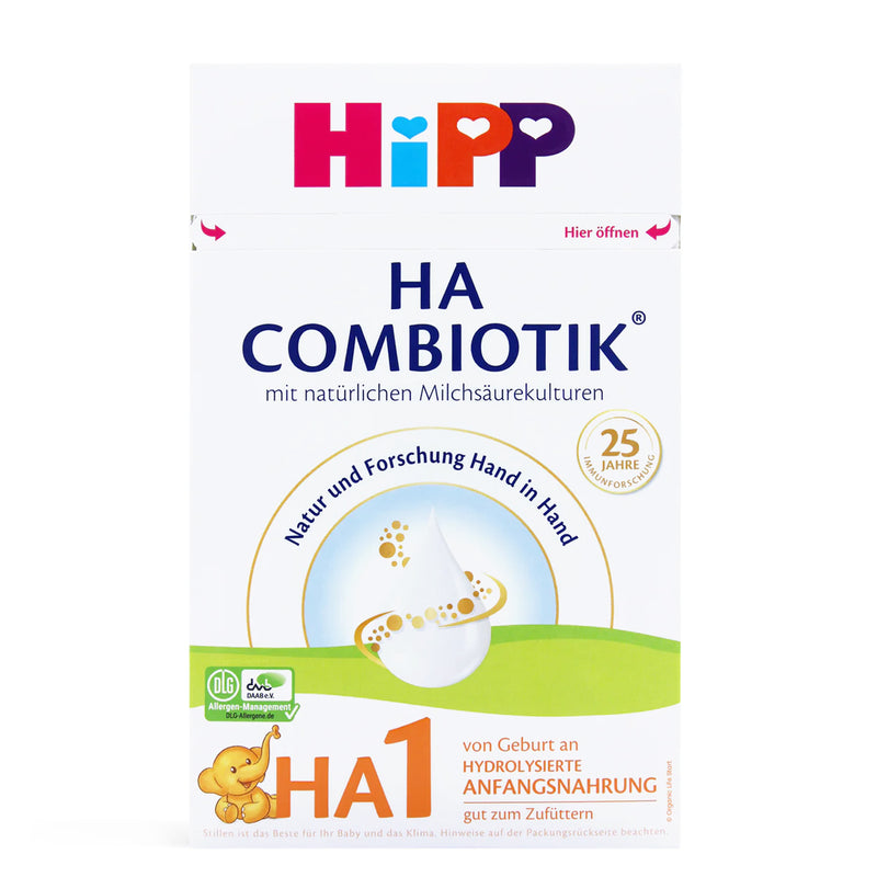 Hipp HA Combiotik baby formula packaging on a white background
