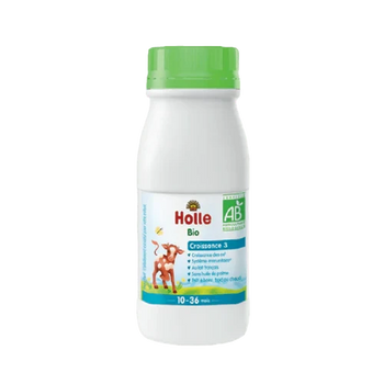 Bottle of Holle ready to feed pre/1 on a white background