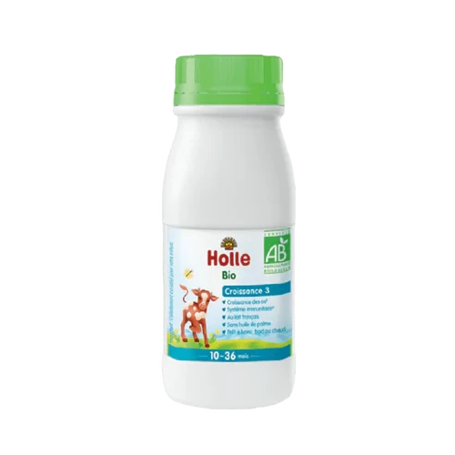 Bottle of Holle ready to feed pre/1 on a white background