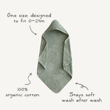Mushie Organic Cotton Hooded Baby Towel – Soft & Absorbent Bath Towel