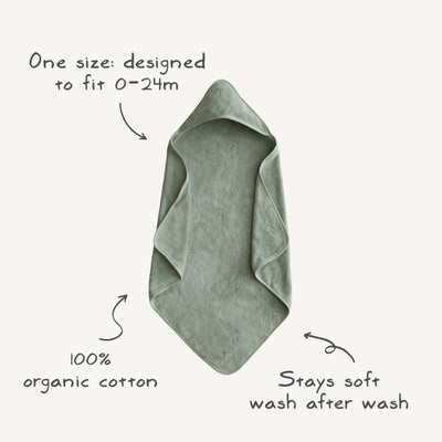 Mushie Organic Cotton Hooded Baby Towel – Soft & Absorbent Bath Towel