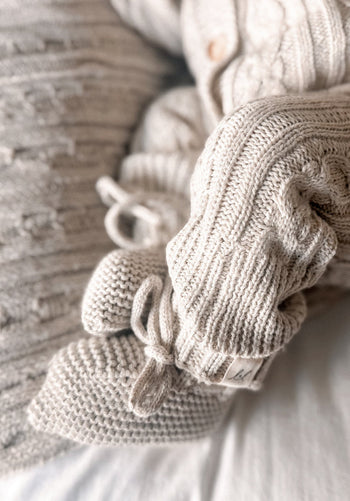 Organic Cotton Baby Booties – Natural