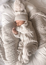 Luna + Luca Classic Cable Knit Baby Blanket - Natural