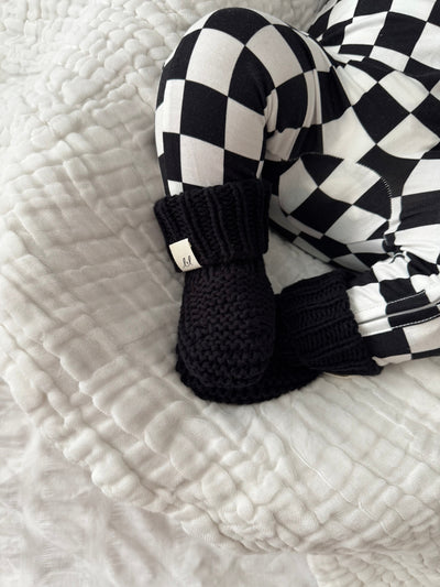 Organic Cotton Baby Booties - Midnight