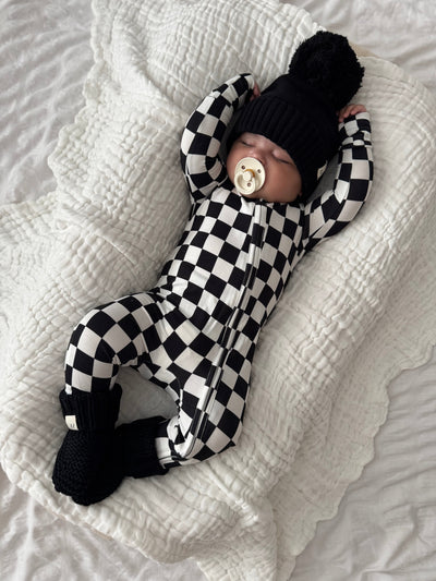 Organic Cotton Baby Pom Beanie – Midnight