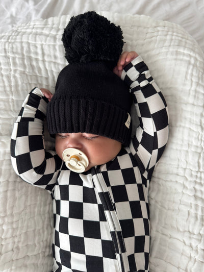 Organic Cotton Baby Pom Beanie – Midnight