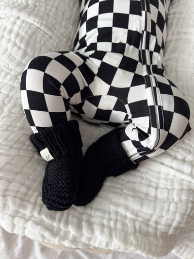 Black & White Checker Bamboo Jumpsuit – Classic Style, Everyday Comfort