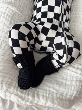 Organic Cotton Baby Booties - Midnight