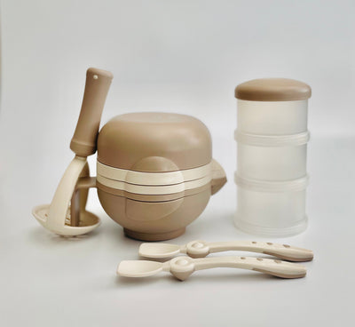 LITTOES Baby Food Maker with Storage and Spoons – Beige