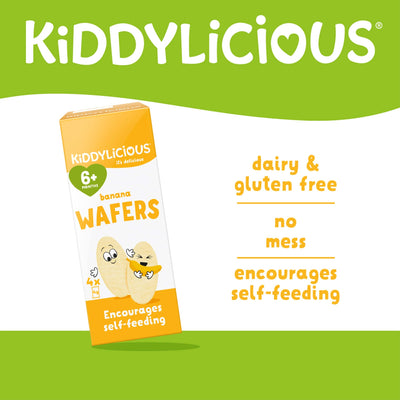 Kiddylicious Banana Wafers Baby Snack 4x4g (6+ Months)