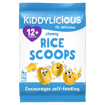 Kiddylicious Cheesy Rice Scoops Toddler Snack 4x10g (12+ Months)