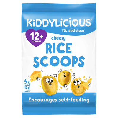 Kiddylicious Cheesy Rice Scoops Toddler Snack 4x10g (12+ Months)