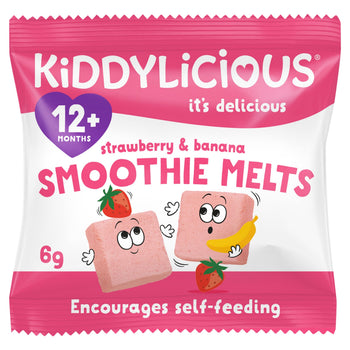 Kiddylicious Strawberry & Banana Smoothie Melts Toddler Snack 6g (12+ Months)