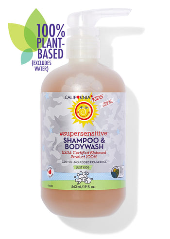 California Baby Super Sensitive Shampoo & Bodywash – Fragrance-Free, Plant-Based Cleanser