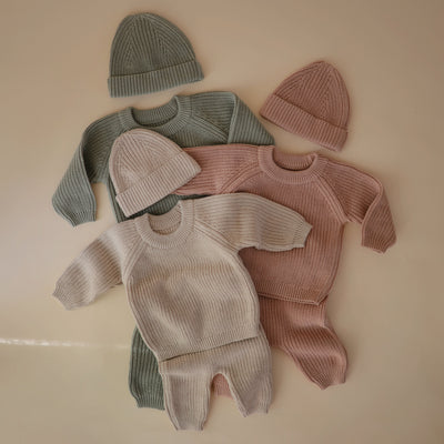 Chunky Knit Baby Beanie – Organic Cotton