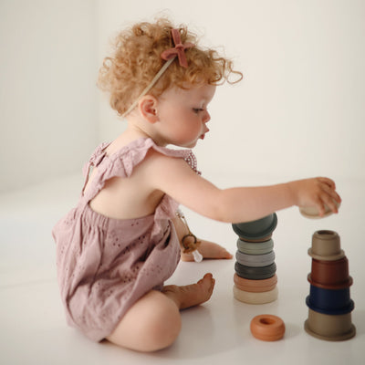 Mushie Stacking Cups Toy – Rundetårn Stacking Tower for Toddlers