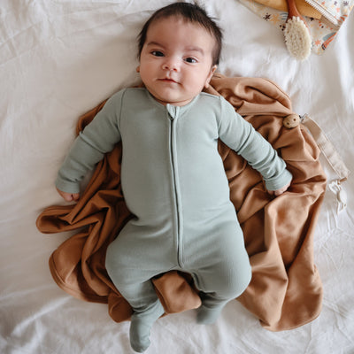 Organic Cotton Baby Footed Pajamas – Soft Zipper Sleepwear for Newborns & Toddlers