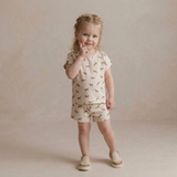 Makemake Organics Organic Drop Shoulder Tee & Shorts Set - Horses