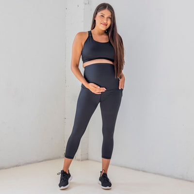 Lux Mamacita Maternity Capris - Black