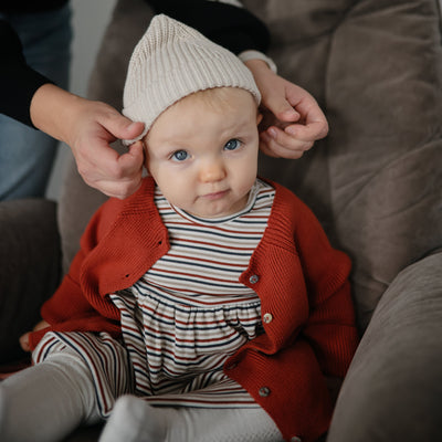 Chunky Knit Baby Beanie – Organic Cotton