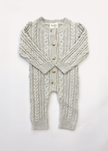 Luna + Luca Classic Cable Knit Jumpsuit - Natural