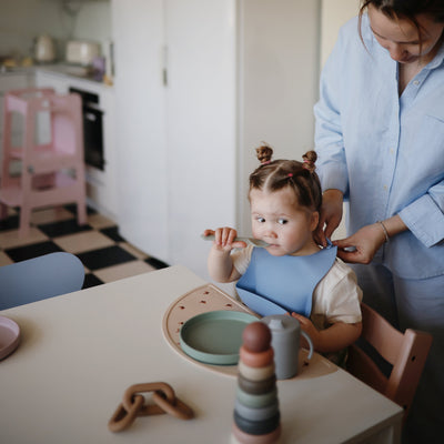 Mushie Silicone Baby Bib – Adjustable Catch-All Bib