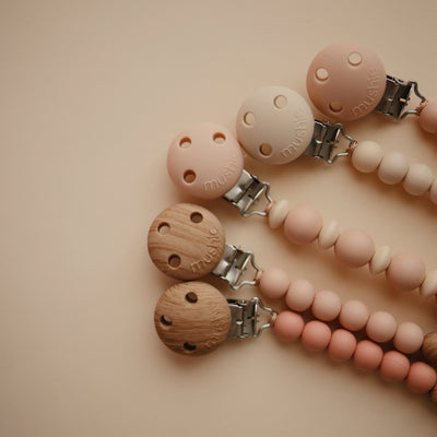 Mushie Luna Silicone Pacifier Clip