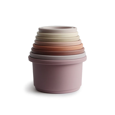 Mushie Stacking Cups Toy – Rundetårn Stacking Tower for Toddlers