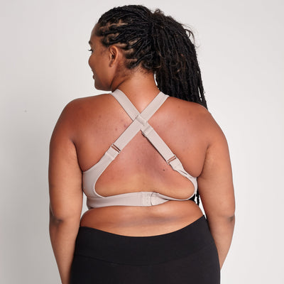 Venice 3 Ultimate Support Full Coverage Nursing & Pumping Sports Bra (Ribbed Chai)