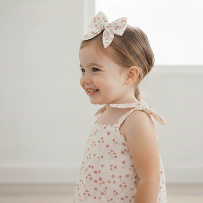 Makemake Organics Organic Hair Bow Clip - Pink Bloom