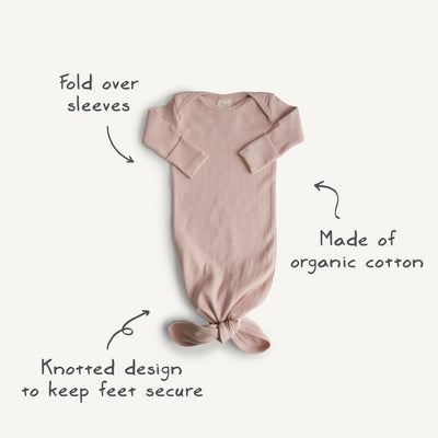 Organic Knotted Baby Gown Set