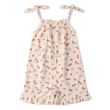 Makemake Organics Organic Ruffle Jumpsuit - Cherry