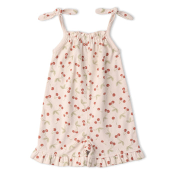 Makemake Organics Organic Ruffle Jumpsuit - Cherry