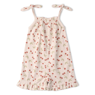 Makemake Organics Organic Ruffle Jumpsuit - Cherry