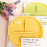 Olababy Divided Silicone Suction Plate for Babies & Toddlers – 3-Compartment Stay-Put Plate, 6 Months+